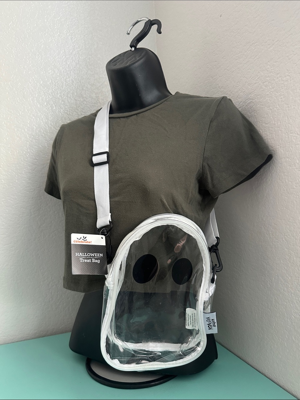 Way to Celebrate! trickORtreat Clear Ghost Zip-Top Halloween Bag-new with a tag.